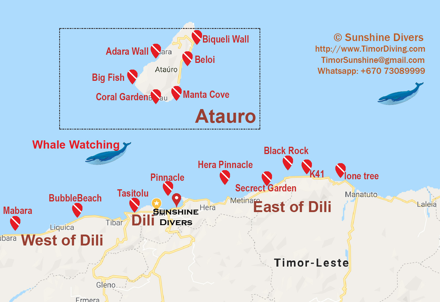 East Timor / Timor-Leste dive site map